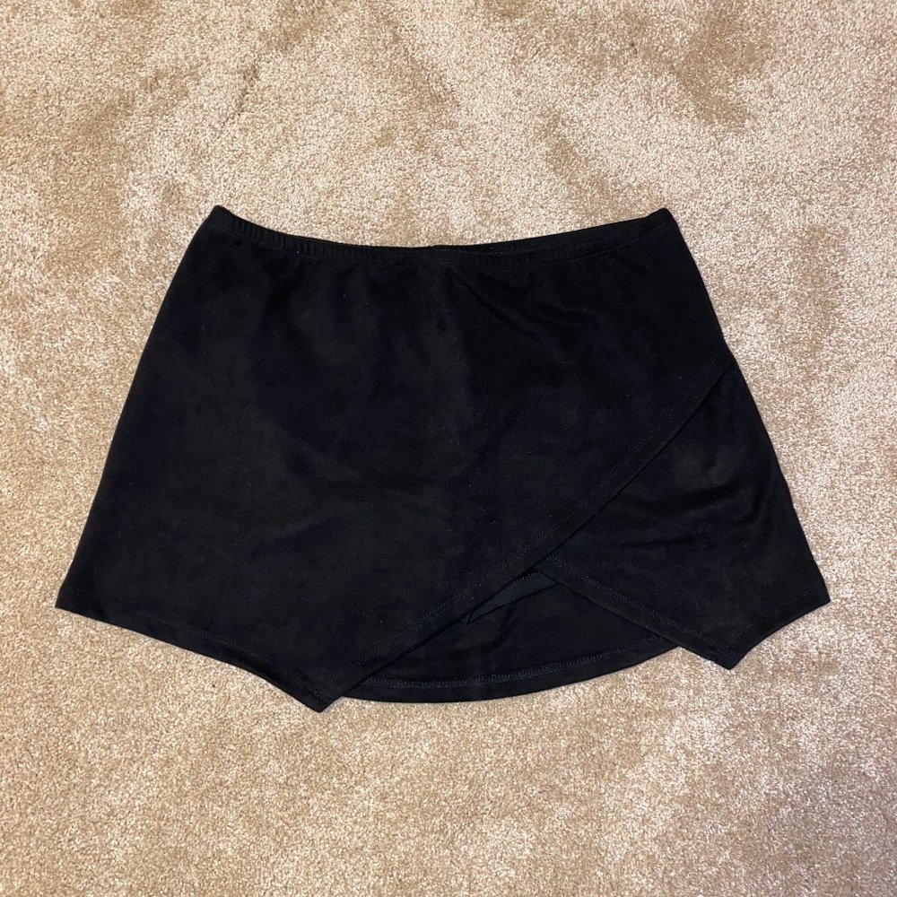 Black Suede Envelope Skirt